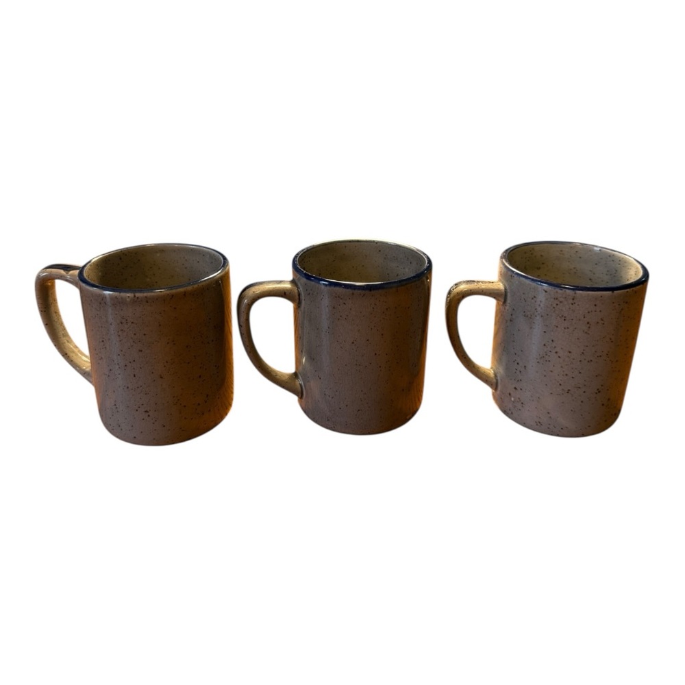 1970's Home Sweet Home 3 Coffee Cup/Mugs Stoneware, Gray /Blue, Collectable VTG. - Picture 3 of 10